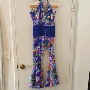 70s EDM women’s size Med/8 bell bottoms and halter top